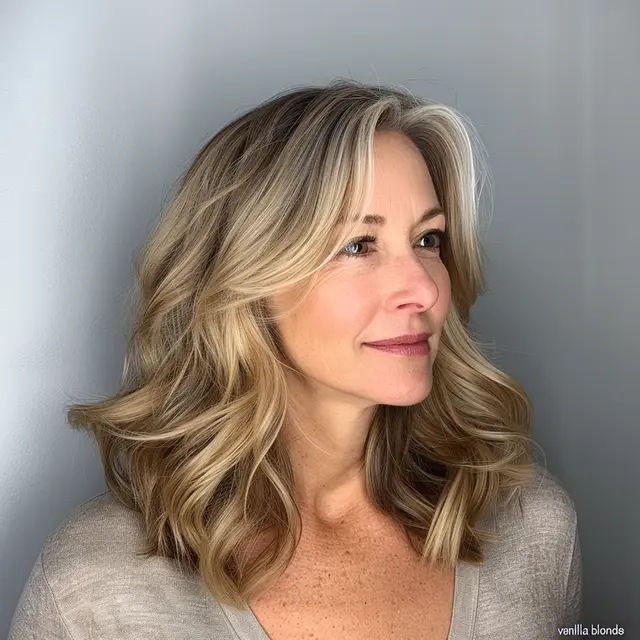 Imagen ilustrativa: melena rubia media con ondas suaves